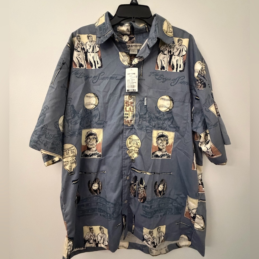 NWT Sportif USA baseball button down Shirt